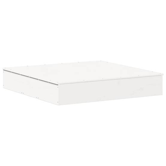Bac à sable - Maison de jeu pour enfants avec couvercle blanc bois massif de pin - Image 6