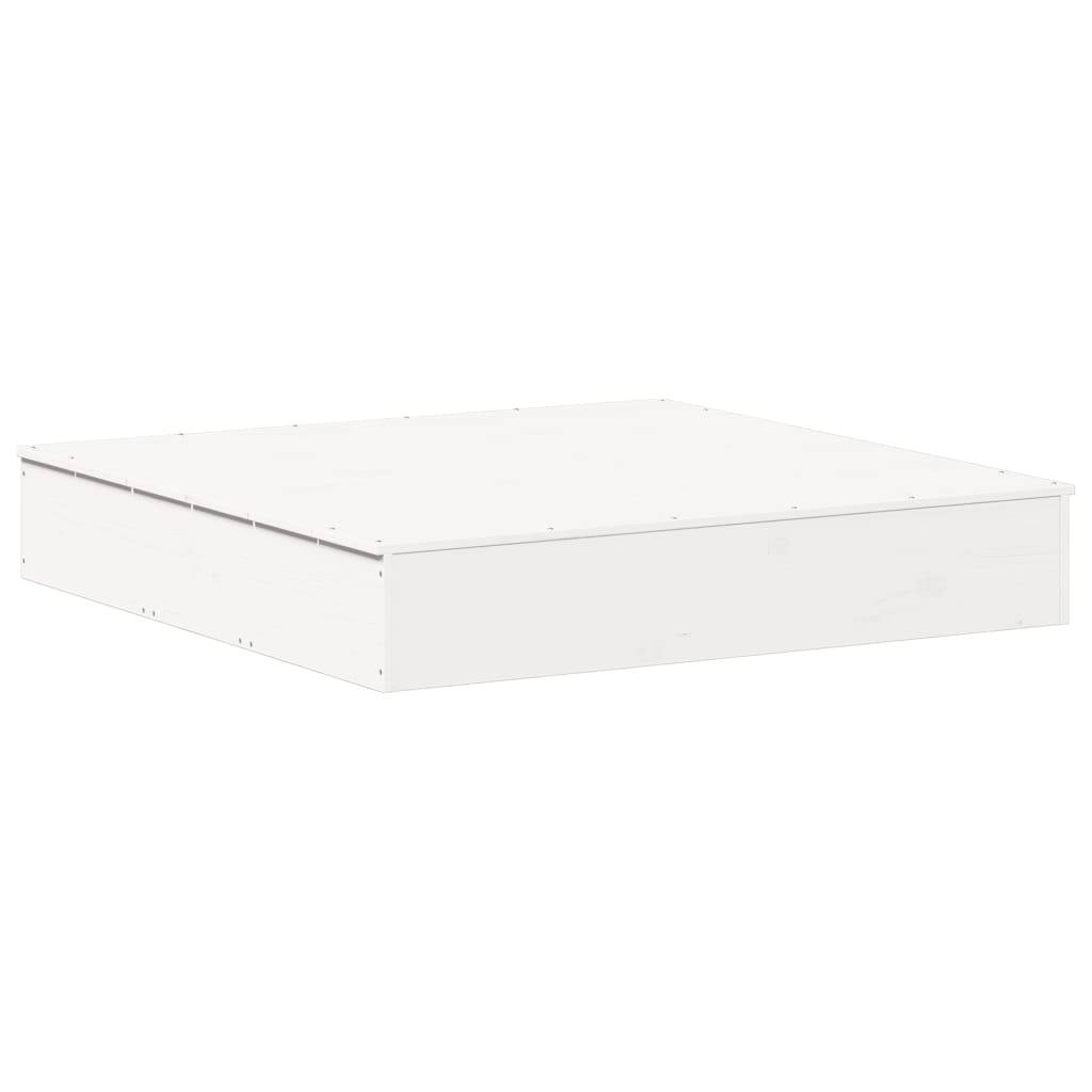 Bac à sable - Maison de jeu pour enfants avec couvercle blanc bois massif de pin - Image 6