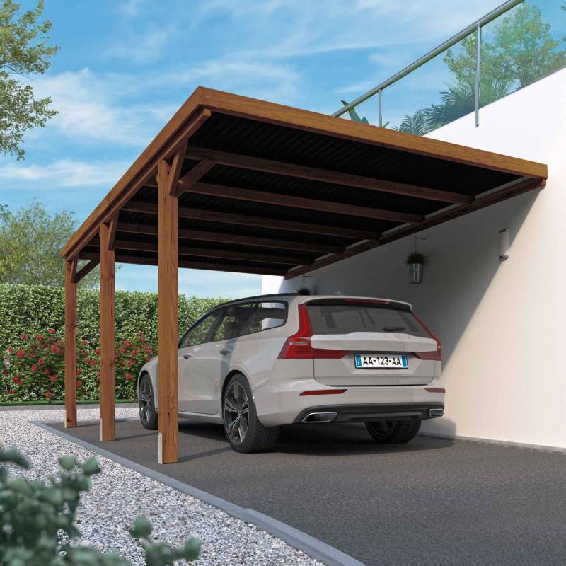 Cerland - Carport adossable bois 15,6 m² avec supports en H - Image 2