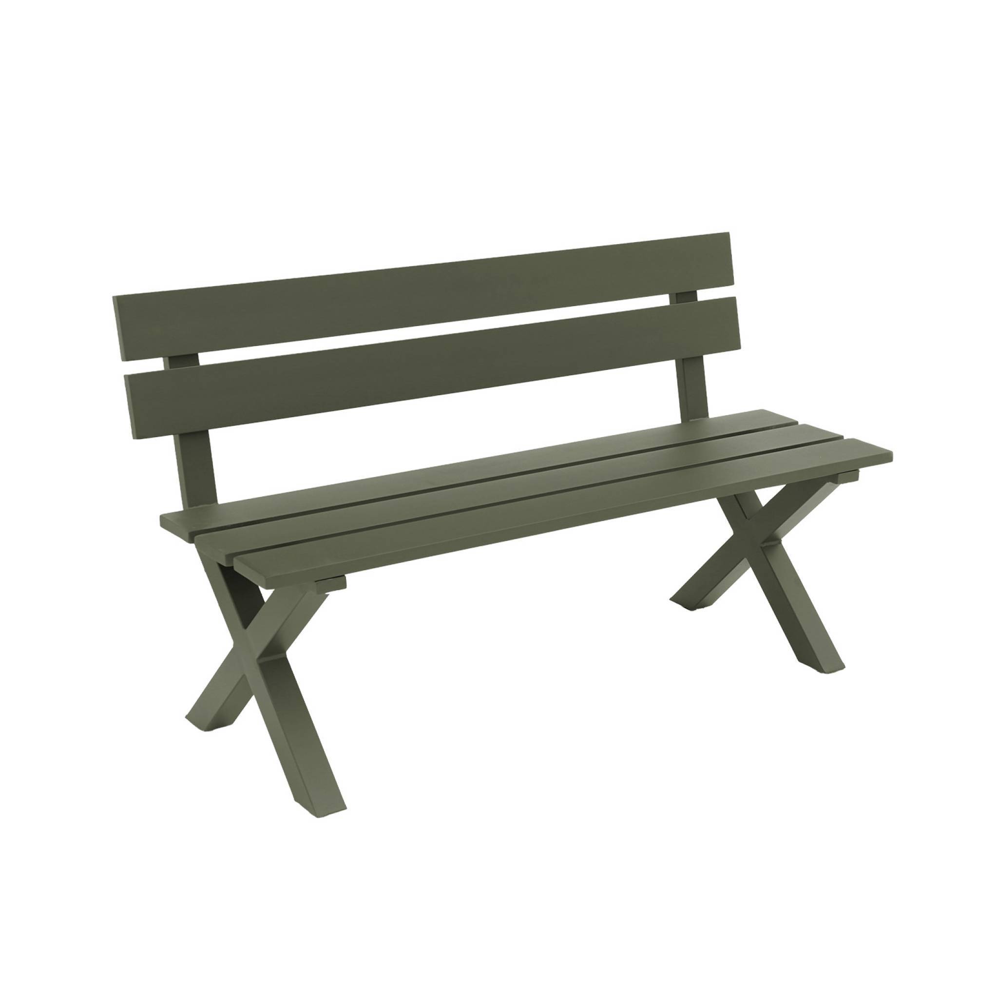 sweeek - Banc de jardin aluminium 2 places kaki - Terralu | sweeek - Image 2