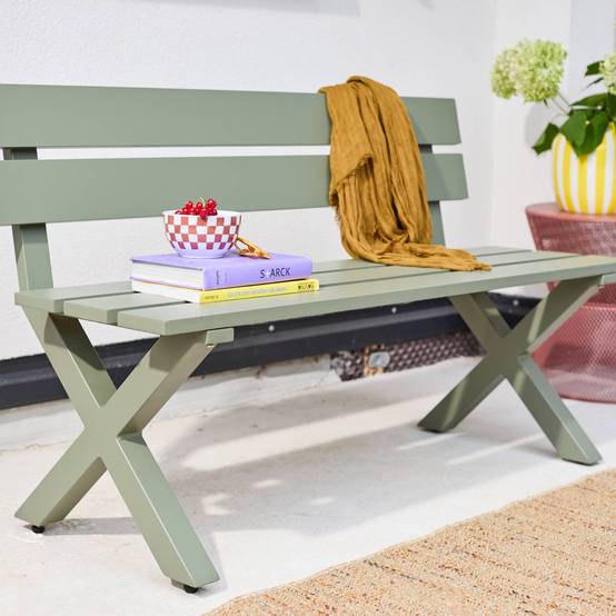 sweeek - Banc de jardin aluminium 2 places kaki - Terralu | sweeek - Image 5