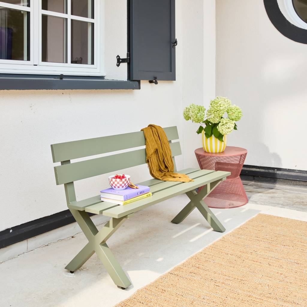 sweeek - Banc de jardin aluminium 2 places kaki - Terralu | sweeek