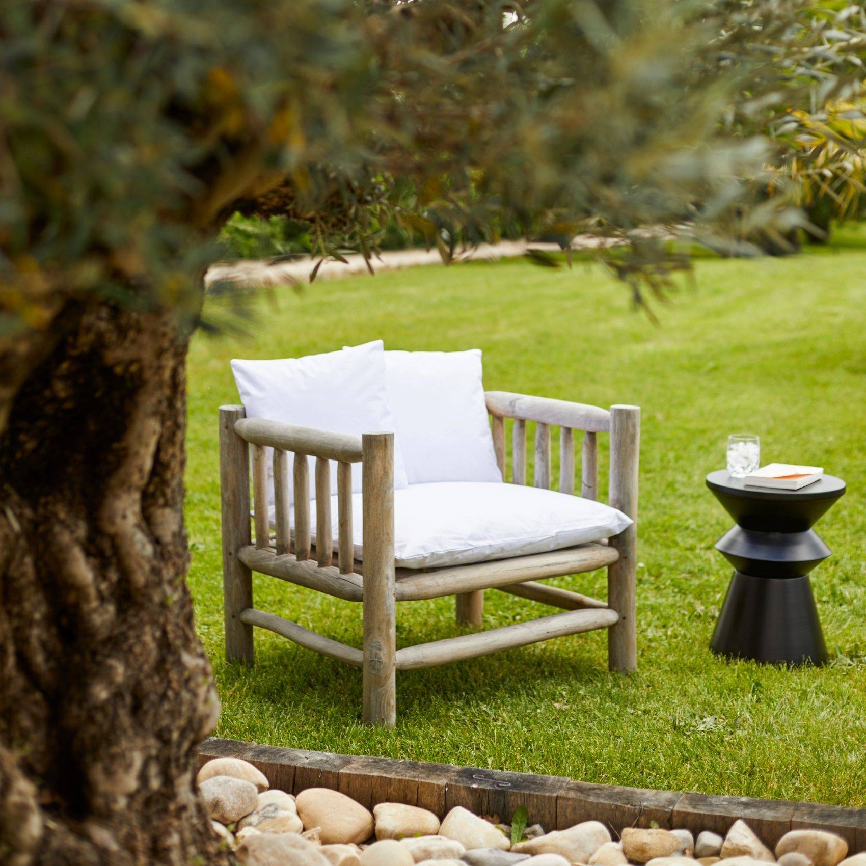 Home Maison - Coussin extérieur imperméable et déhoussable MINORQUE - HOME MAISON - Polyester - Blanc - Image 4