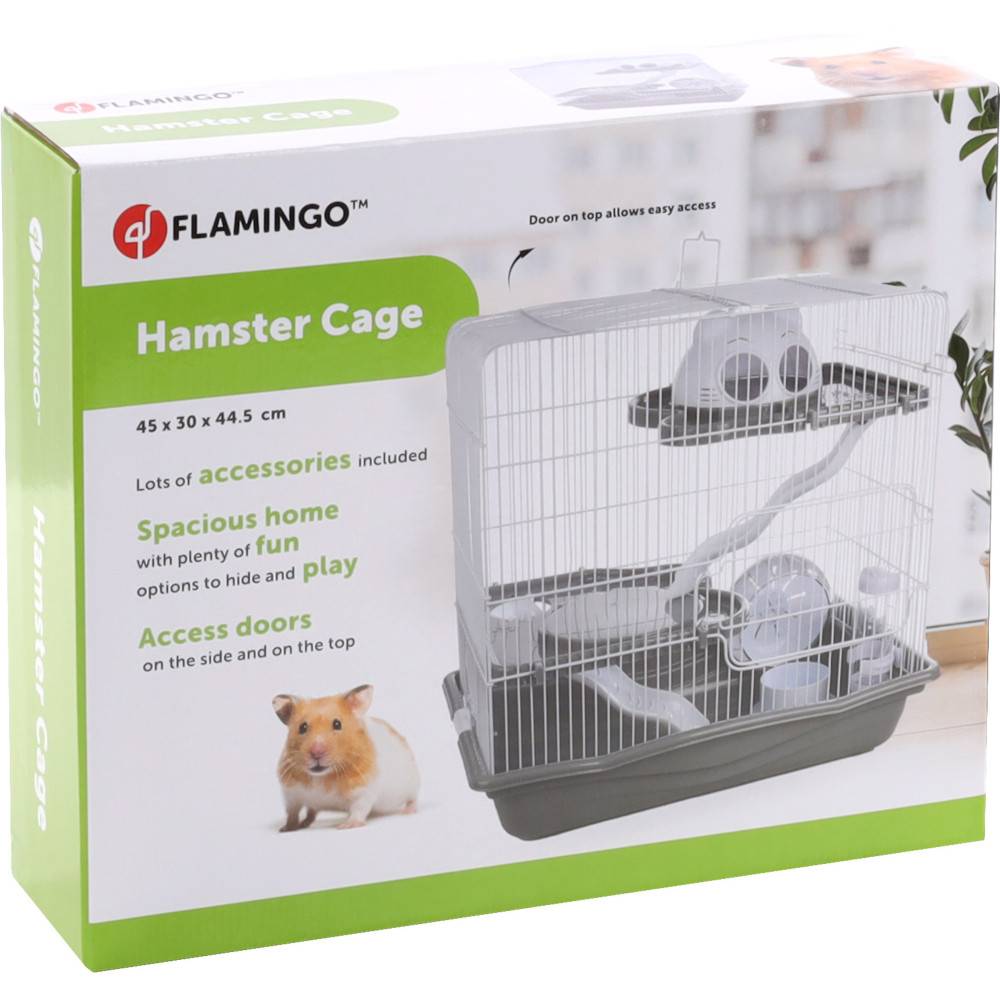 Flamingo - Cage pour Hamster Binky grise 45 x 30 x 44.5 cm - Image 4