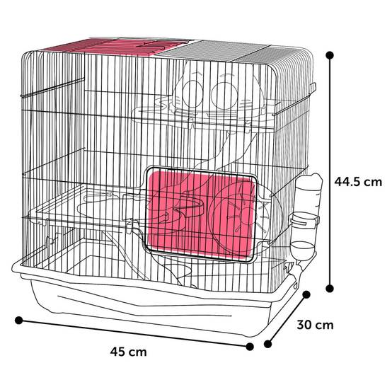 Flamingo - Cage pour Hamster Binky grise 45 x 30 x 44.5 cm - Image 3