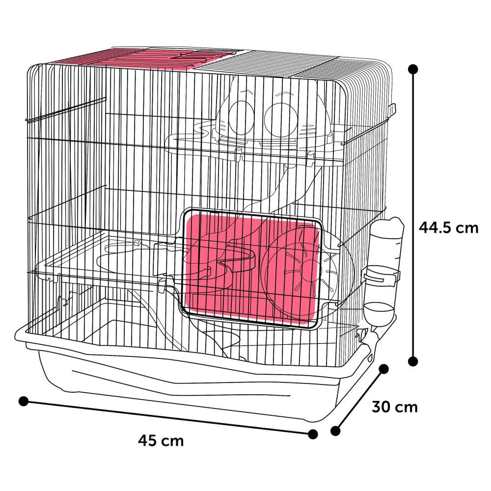 Flamingo - Cage pour Hamster Binky grise 45 x 30 x 44.5 cm - Image 3