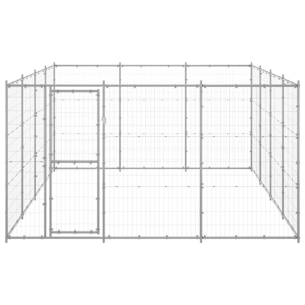 Helloshop26 - Chenil extérieur cage enclos parc animaux chien extérieur acier galvanisé 14,52 m² - Image 3