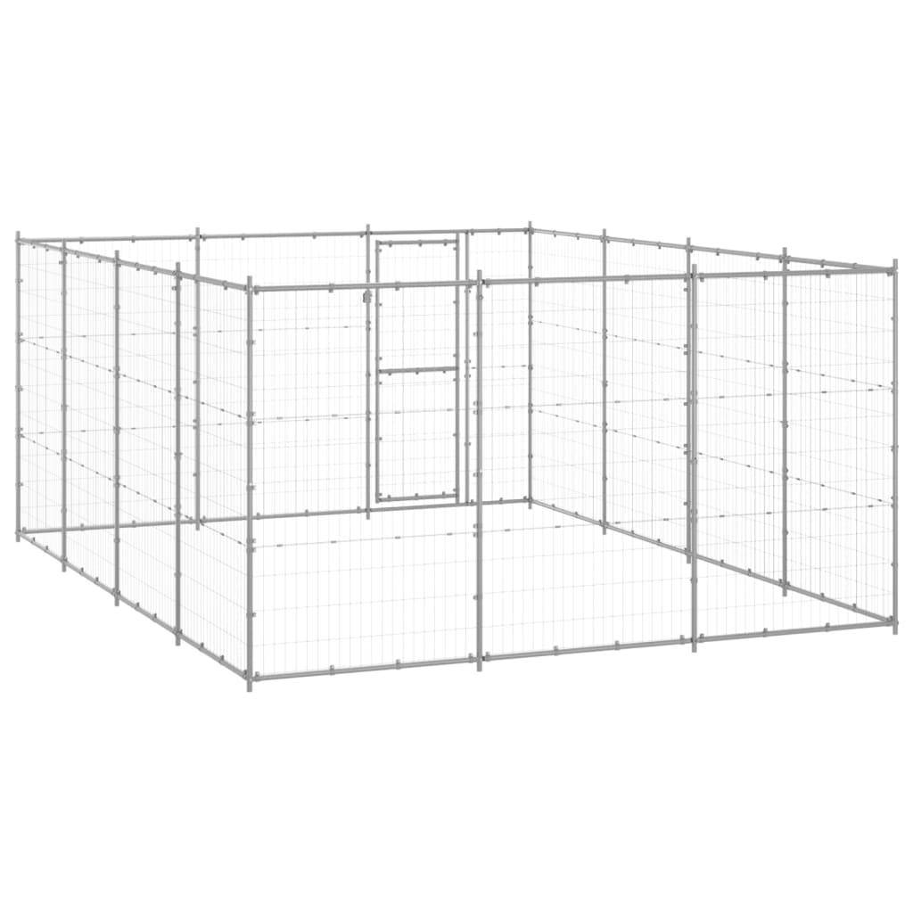 Helloshop26 - Chenil extérieur cage enclos parc animaux chien extérieur acier galvanisé 14,52 m² - Image 5