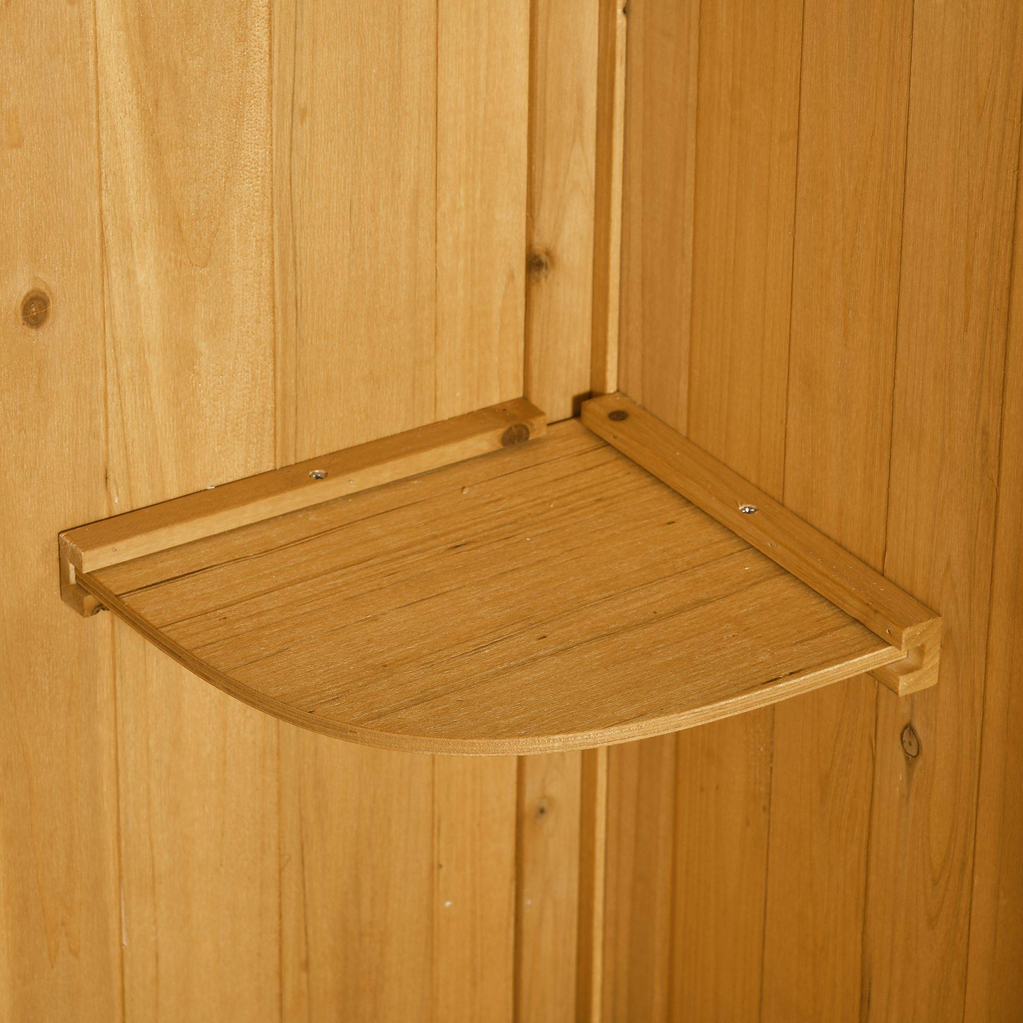 Armoire de jardin bois extérieur 3 étagères double porte 77x54x179cm jaune - ComfortXL Outdoor Living - Image 10