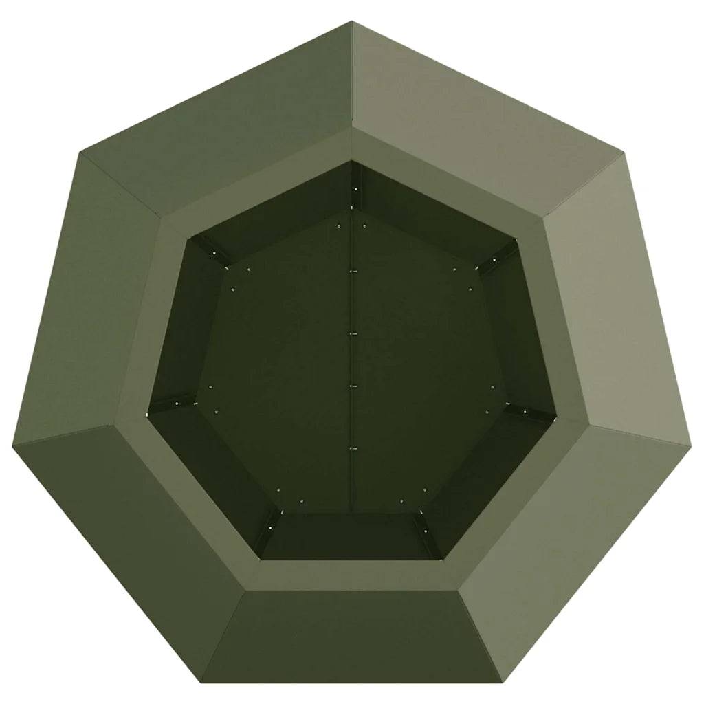 Helloshop26 - Lot de 2 jardinières rectangulaires élégantes extérieur 50 x 50 x 40 cm en acier vert olive - Image 4