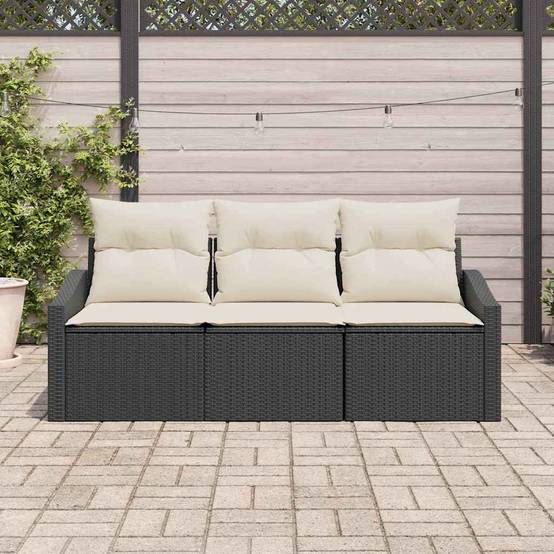 ComfortXL - Petit salon de jardin 3 places en résine tressée modulable pour balcon ou terrasse Noir – ComfortXL Outdoor Living - Image 3