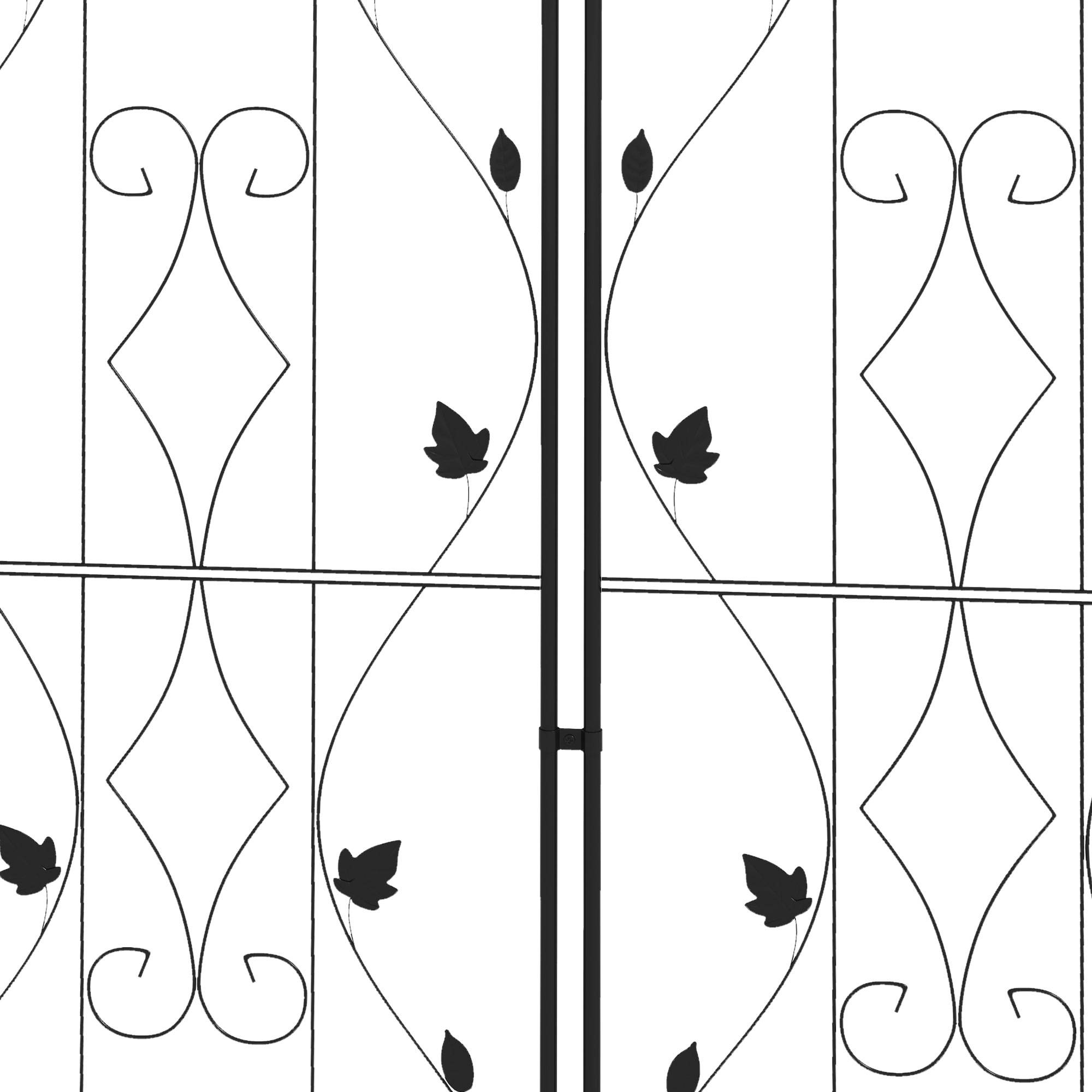 Treillis de jardin acier noir 50 x 1.3 x 181 cm - PANGIVO - Image 9