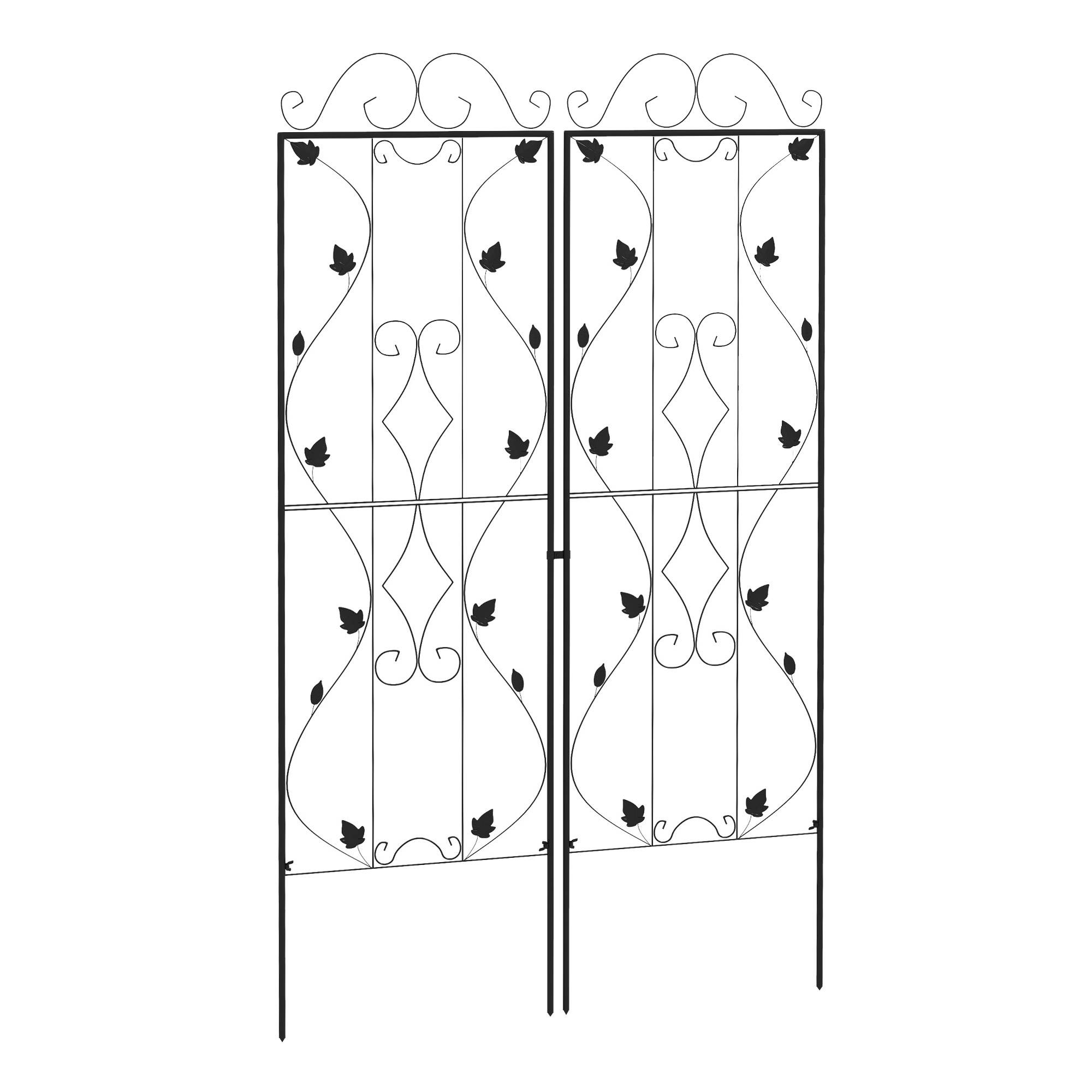 Treillis de jardin acier noir 50 x 1.3 x 181 cm - PANGIVO - Image 1