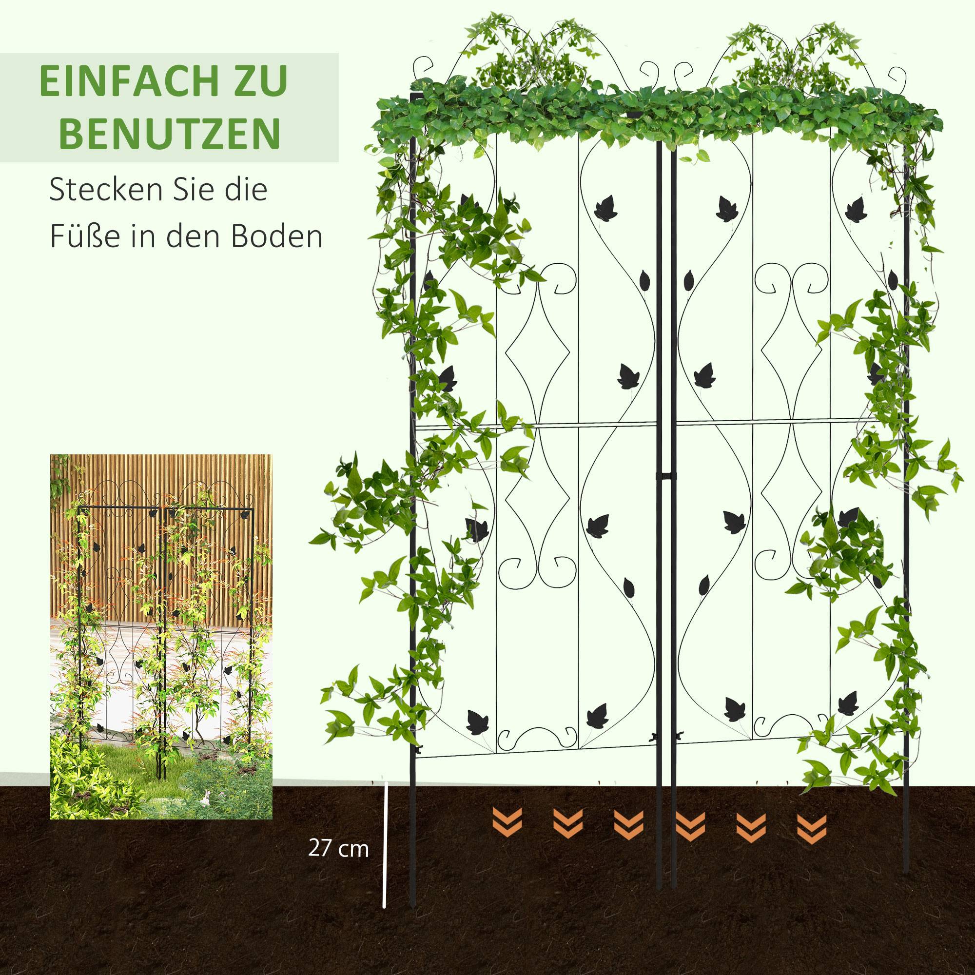 Treillis de jardin acier noir 50 x 1.3 x 181 cm - PANGIVO - Image 7