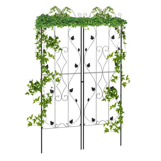Treillis de jardin acier noir 50 x 1.3 x 181 cm - PANGIVO - Image 2