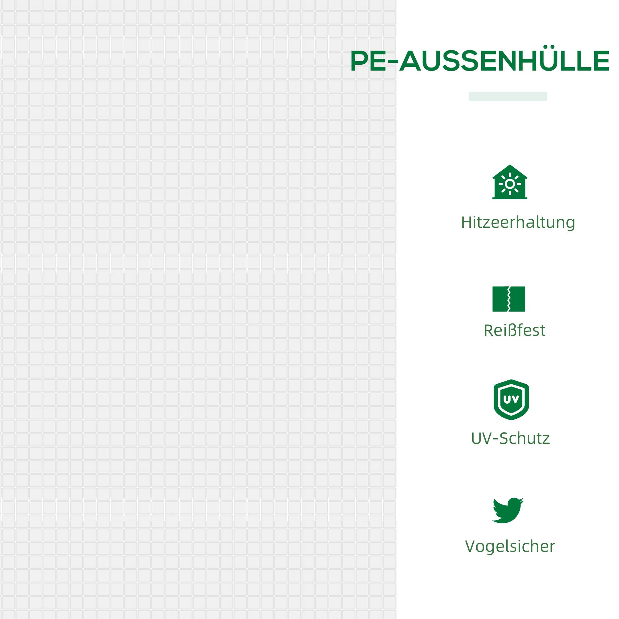 Serre de forçage acier PE plantes légumes protection hiver 120x60x60cm blanc - ComfortXL Outdoor Living - Image 6