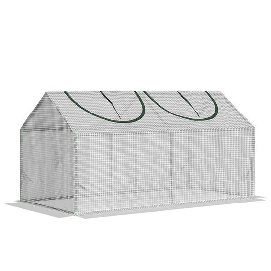 Serre de forçage acier PE plantes légumes protection hiver 120x60x60cm blanc - ComfortXL Outdoor Living - Image 1