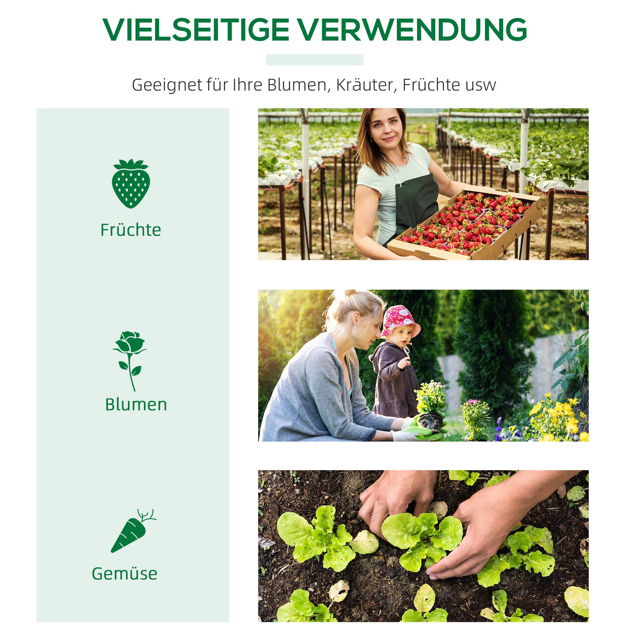 Serre de forçage acier PE plantes légumes protection hiver 120x60x60cm blanc - ComfortXL Outdoor Living - Image 9