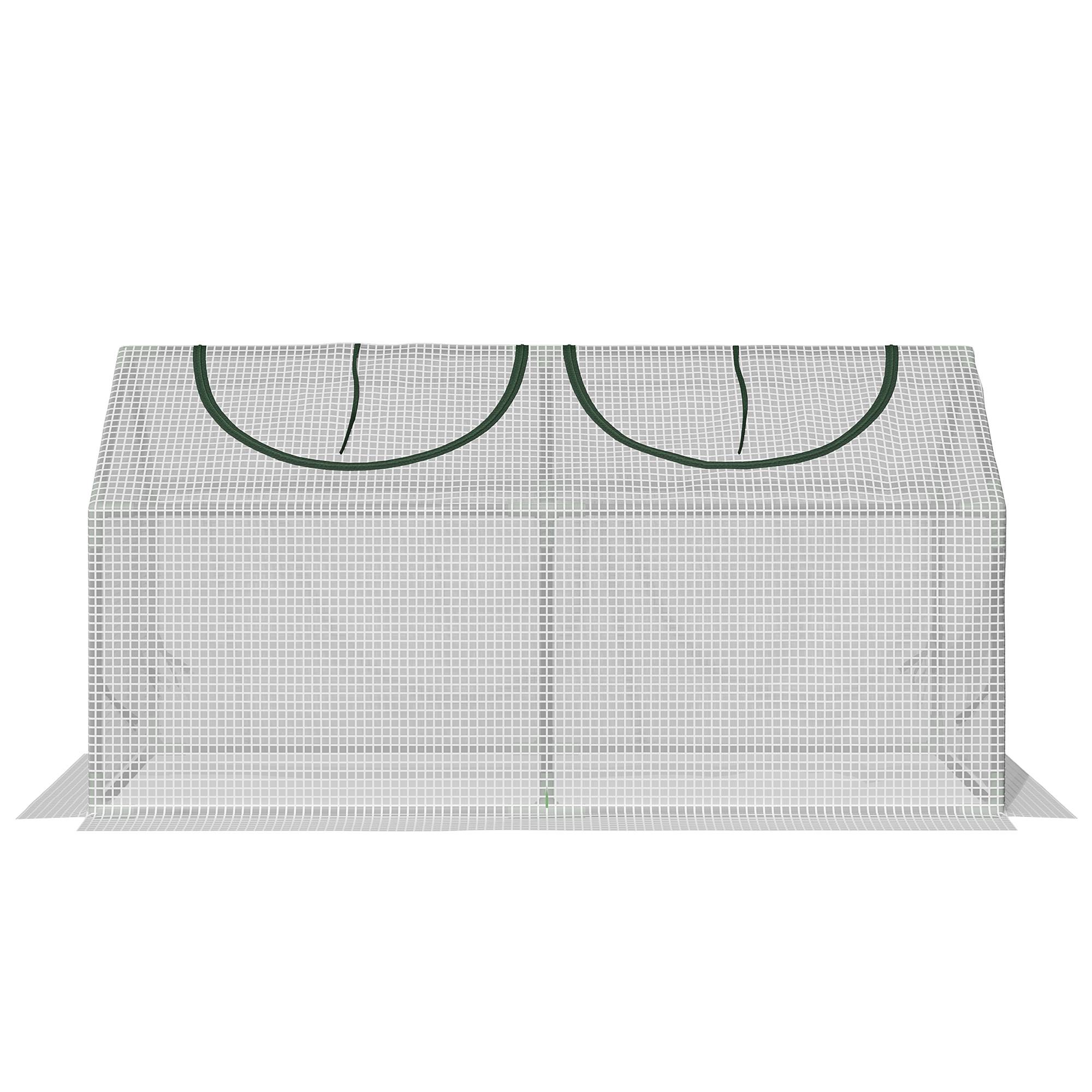 Serre de forçage acier PE plantes légumes protection hiver 120x60x60cm blanc - ComfortXL Outdoor Living - Image 2