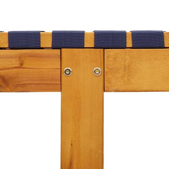 Maison Chic - Bain de soleil - Transats - Chaises longues bleu foncé bois d'acacia solide et tissu - MEUBLE PRO - Image 7