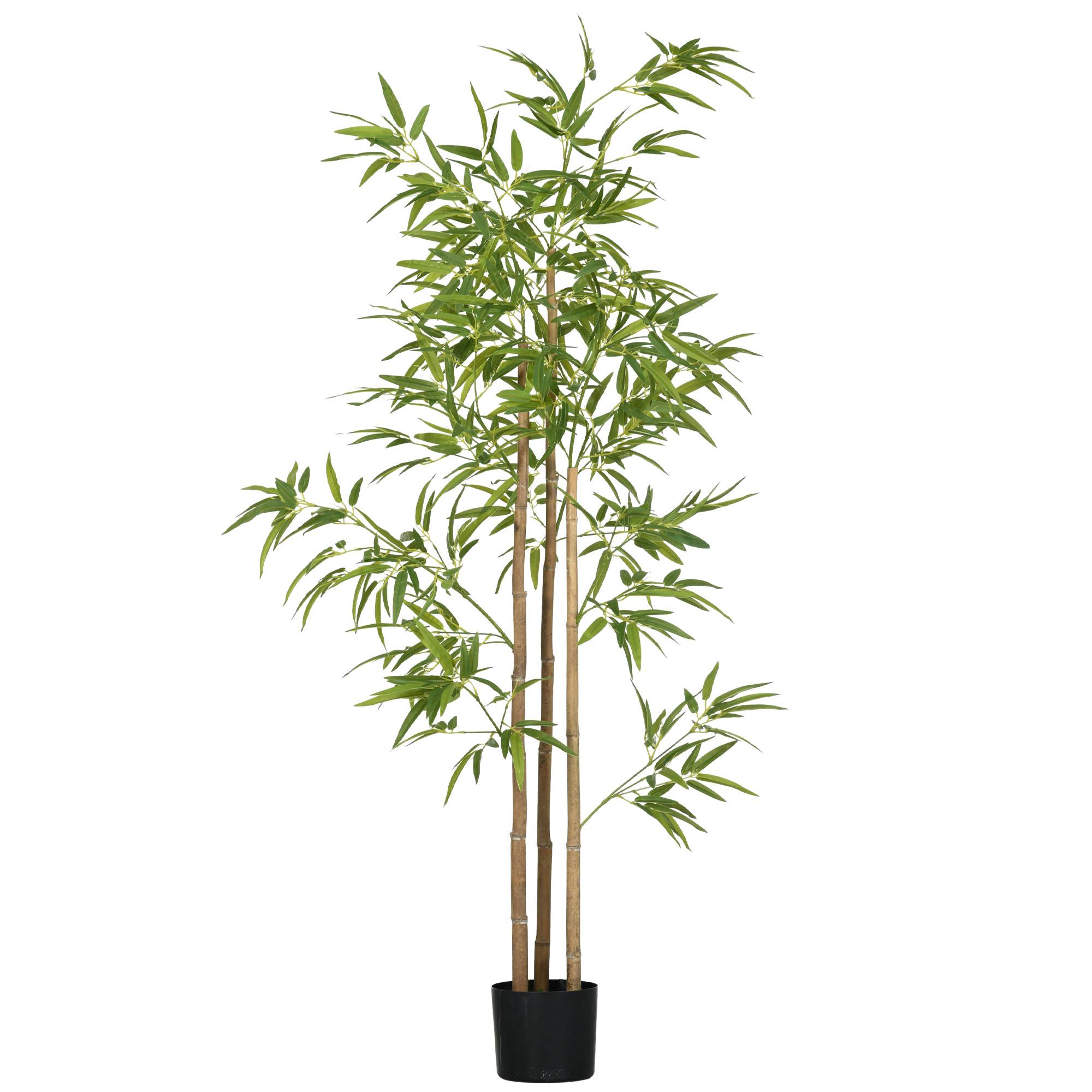 Plante artificielle Bambou arbre artificiel hauteur 180 cm avec pot, décoration interieur, très réaliste - Image 1