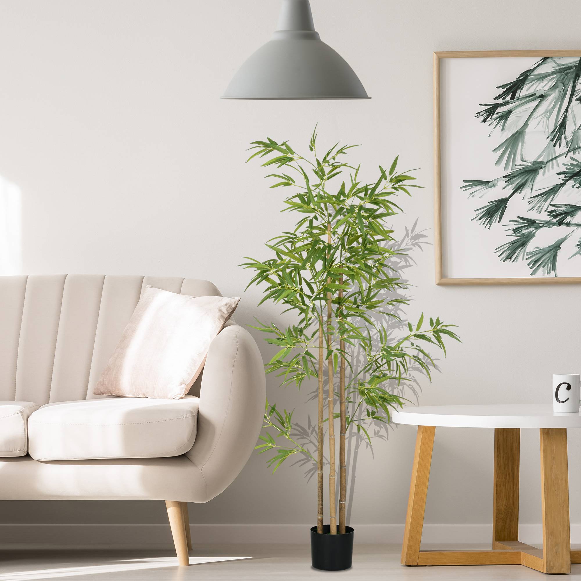 Plante artificielle Bambou arbre artificiel hauteur 180 cm avec pot, décoration interieur, très réaliste - Image 6