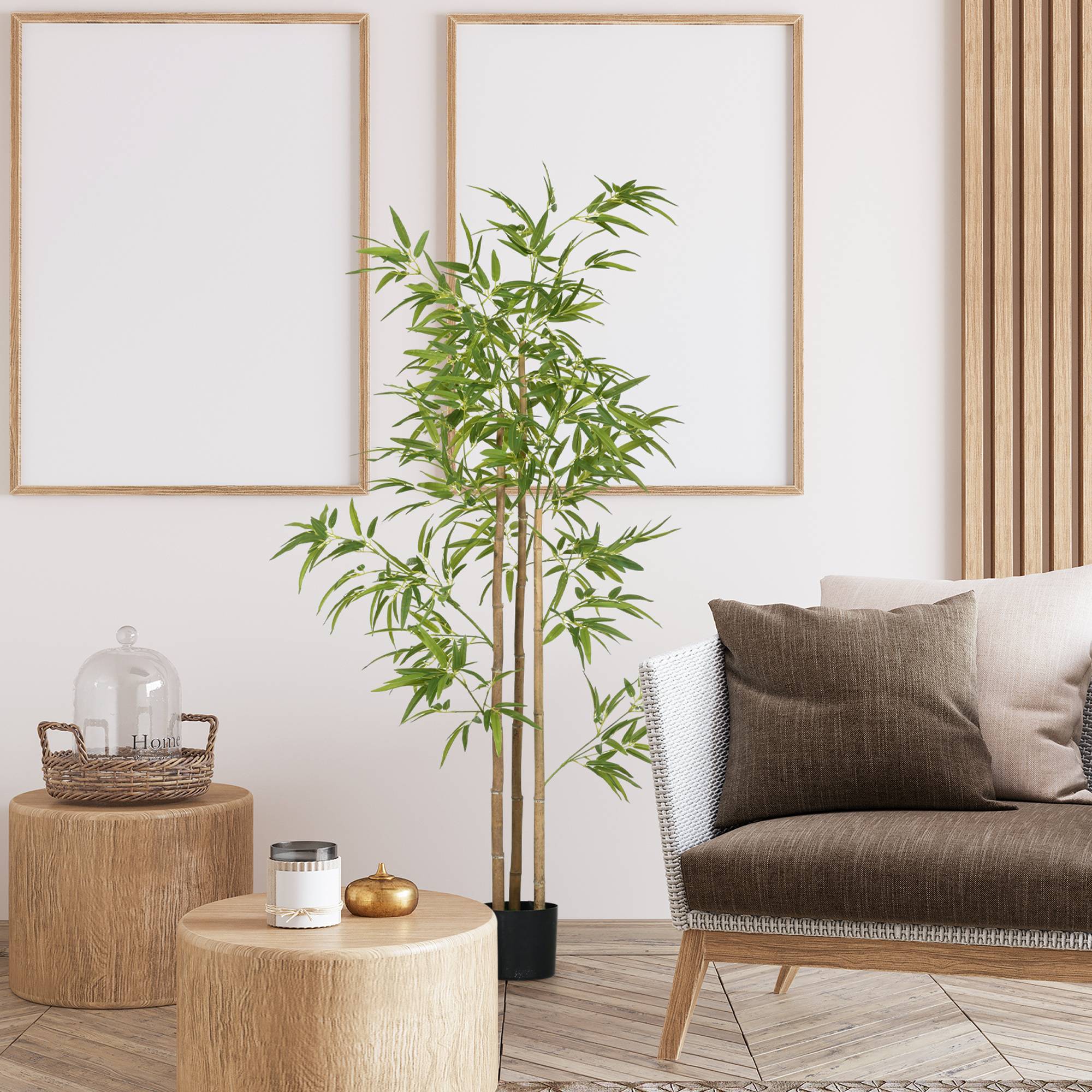 Plante artificielle Bambou arbre artificiel hauteur 180 cm avec pot, décoration interieur, très réaliste - Image 4