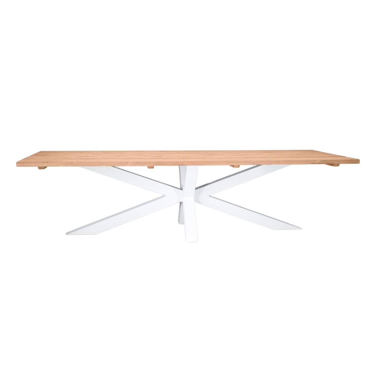Table métal blanc et teck recyclé 300 cm, Conceptual - Gecko Jardin - Image 2