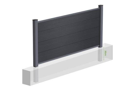 Casanoov Clôture composite Stockhorn 10 m, hauteur 90 cm, à installer dans le sol, gris - Image 7