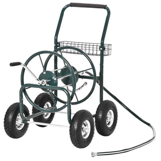 Dévidoir chariot métal vert 83 x 60 x 92.5 cm - PANGIVO - Image 2