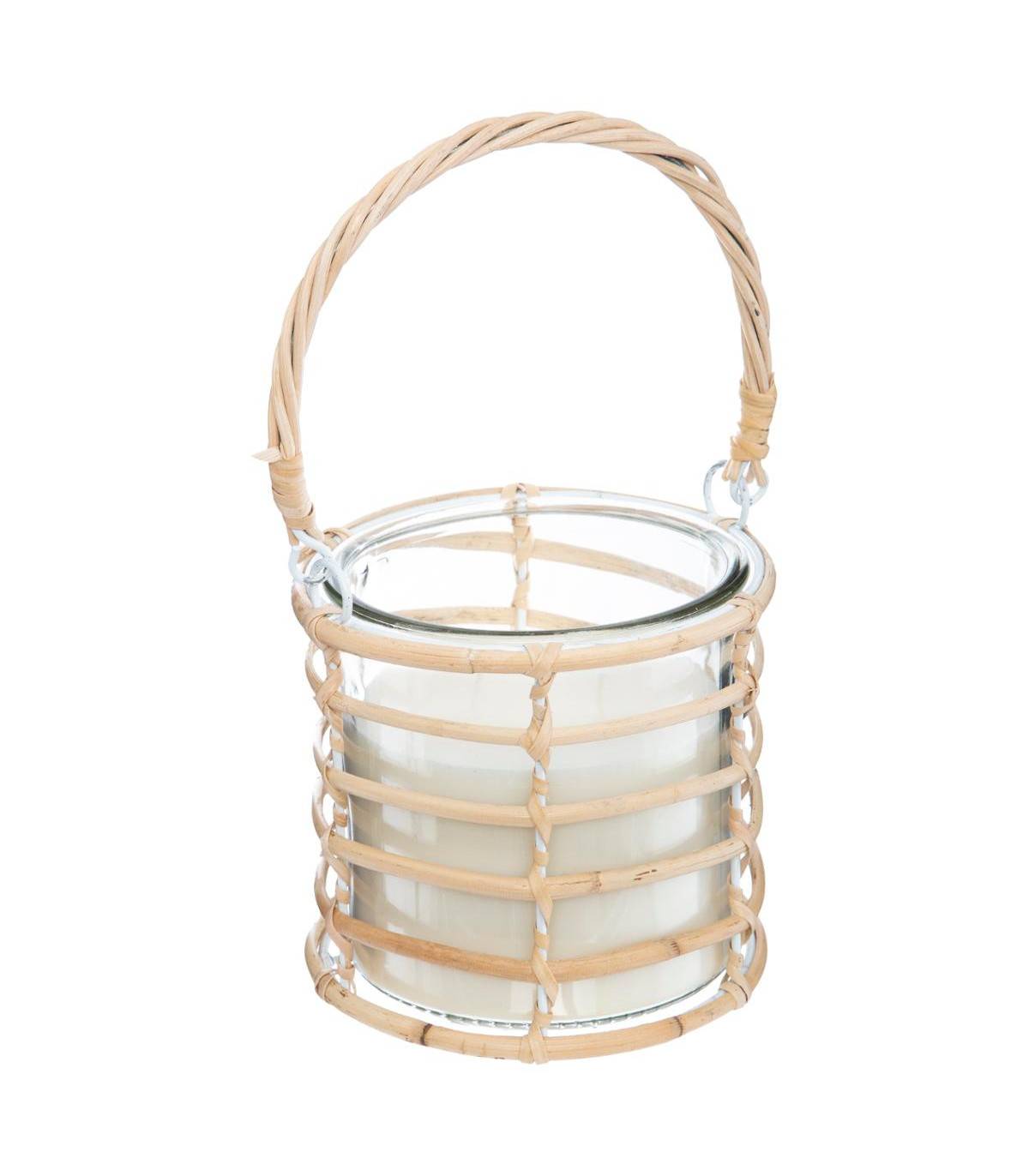 Bougie Parfumée Citronnelle en Verre et Rotin 430 G - Image 1
