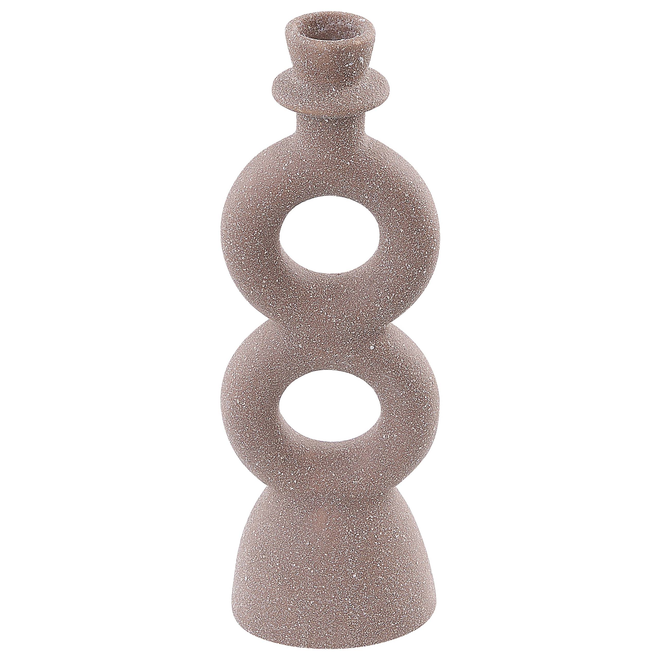Beliani - Bougeoir Porcelaine Beige NAOUSA - 8x6x23- Beliani - Image 2