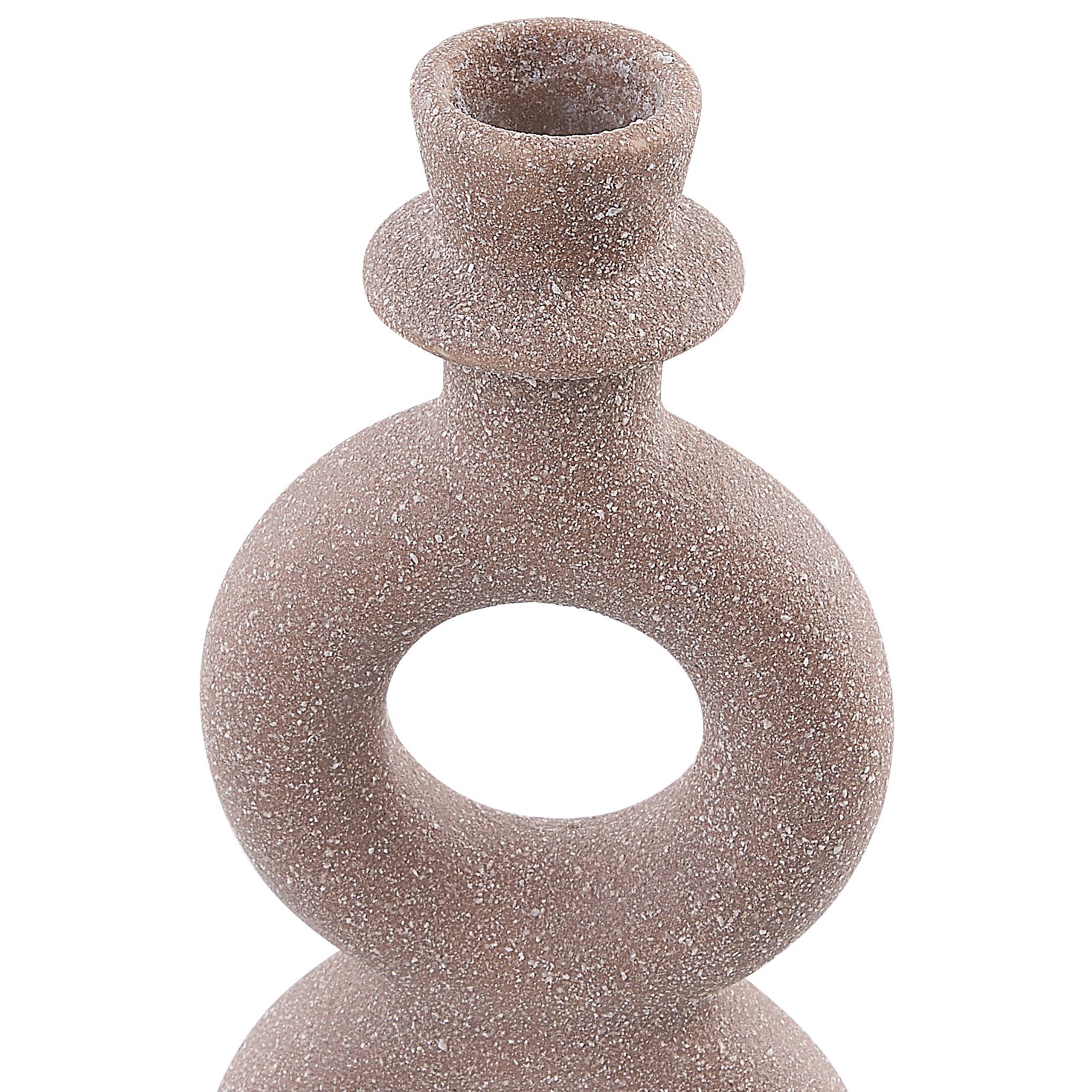 Beliani - Bougeoir Porcelaine Beige NAOUSA - 8x6x23- Beliani - Image 5