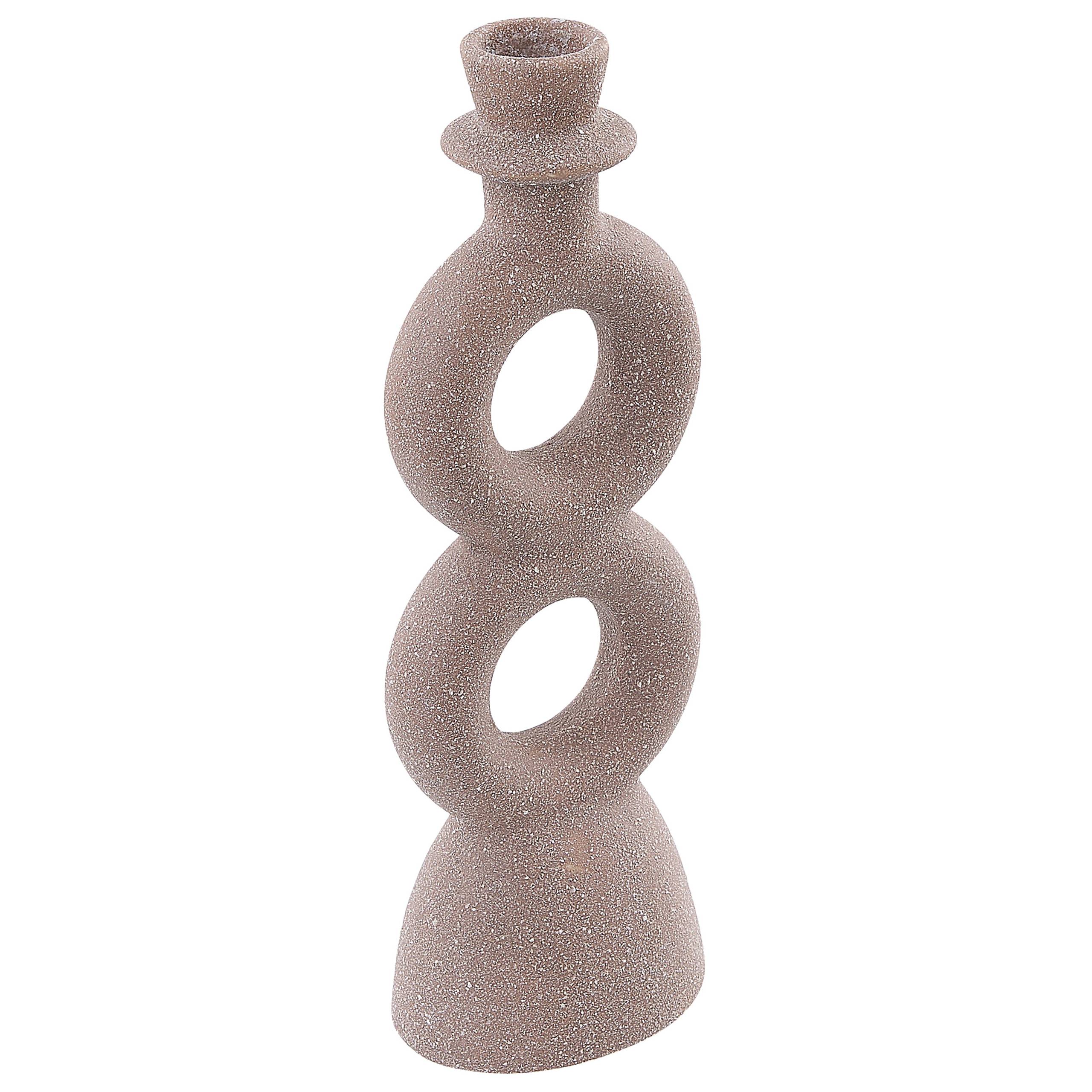 Beliani - Bougeoir Porcelaine Beige NAOUSA - 8x6x23- Beliani - Image 4