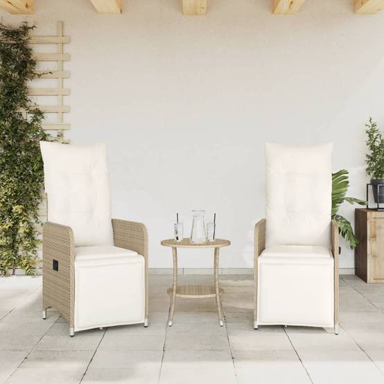 Chaise bois composite 2 places rotin beige 54,5 x 58,5 x 92 cm - Prolenta premium p3162.1 - Image 3