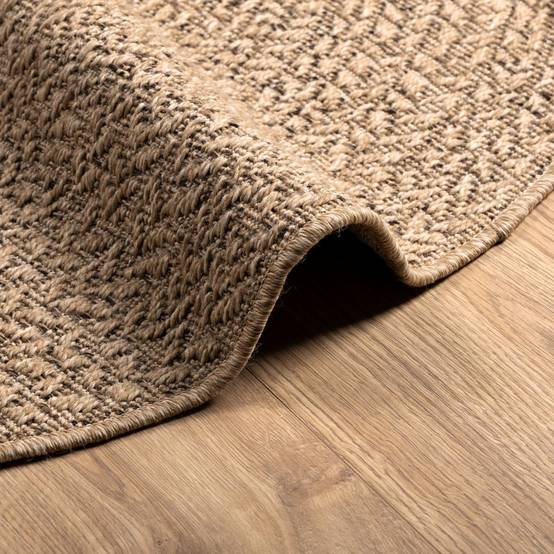 Tapis Rond Intérieur Extérieur Aspect Jute Résistant UV pour Balcon et Entrée Brun 90 cm – ComfortXL Outdoor Living - Image 6
