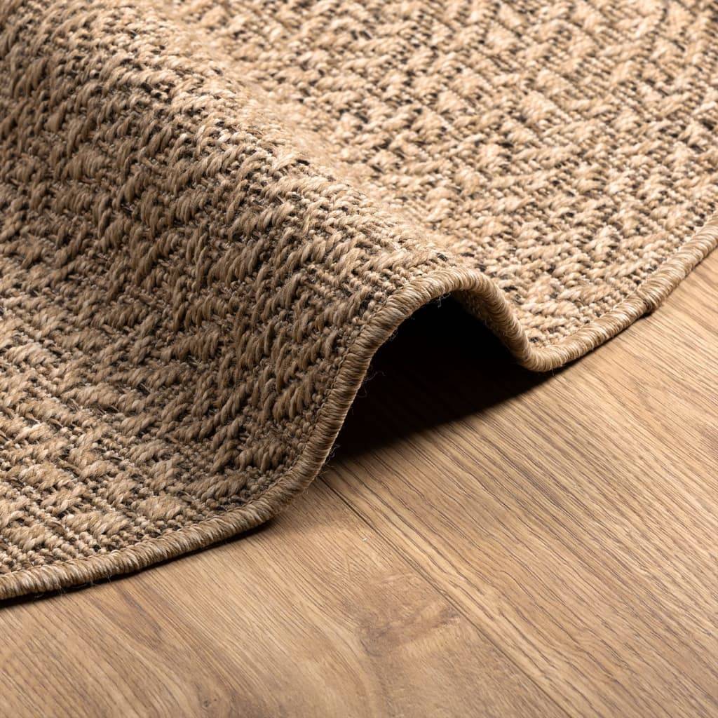 Tapis Rond Intérieur Extérieur Aspect Jute Résistant UV pour Balcon et Entrée Brun 90 cm – ComfortXL Outdoor Living - Image 6