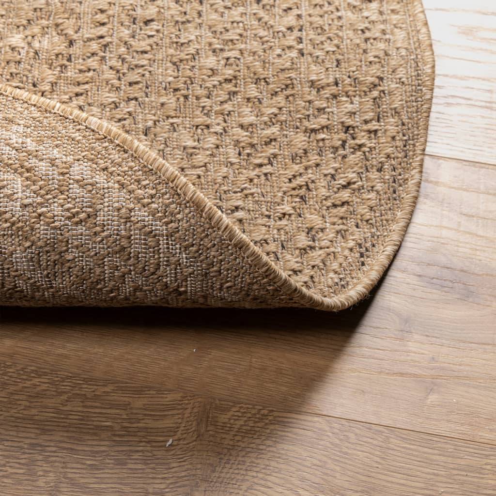 Tapis Rond Intérieur Extérieur Aspect Jute Résistant UV pour Balcon et Entrée Brun 90 cm – ComfortXL Outdoor Living - Image 7