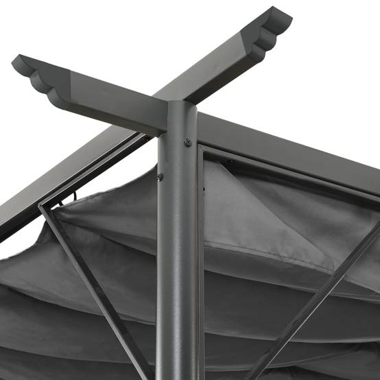 Pergola - Tonnelle de jardin avec toit rétractable anthracite 3x3 m acier 180 g/m² - Image 3