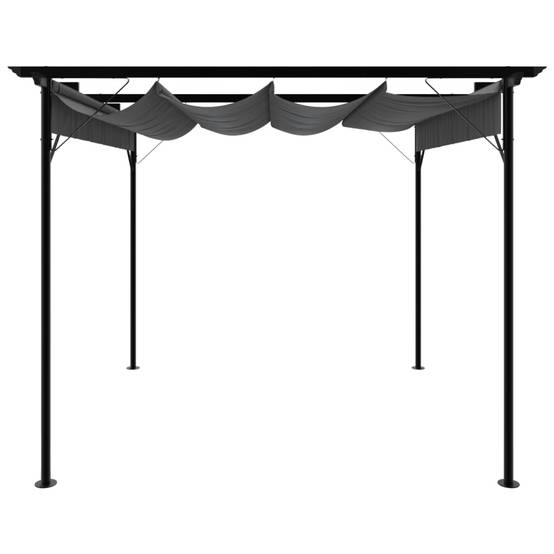 Pergola - Tonnelle de jardin avec toit rétractable anthracite 3x3 m acier 180 g/m² - Image 1