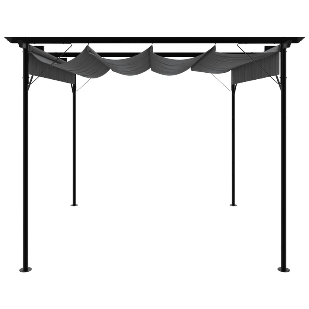 Pergola - Tonnelle de jardin avec toit rétractable anthracite 3x3 m acier 180 g/m² - Image 1