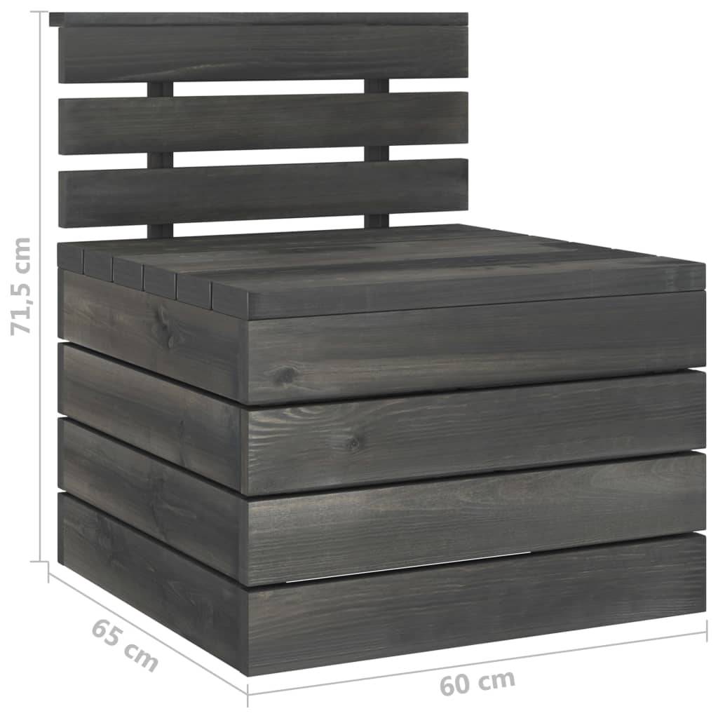 Salon de Jardin Palette 2P Bois de Pin Massif Canapé et Table Basse Gris Foncé – ComfortXL Outdoor Living - Image 2