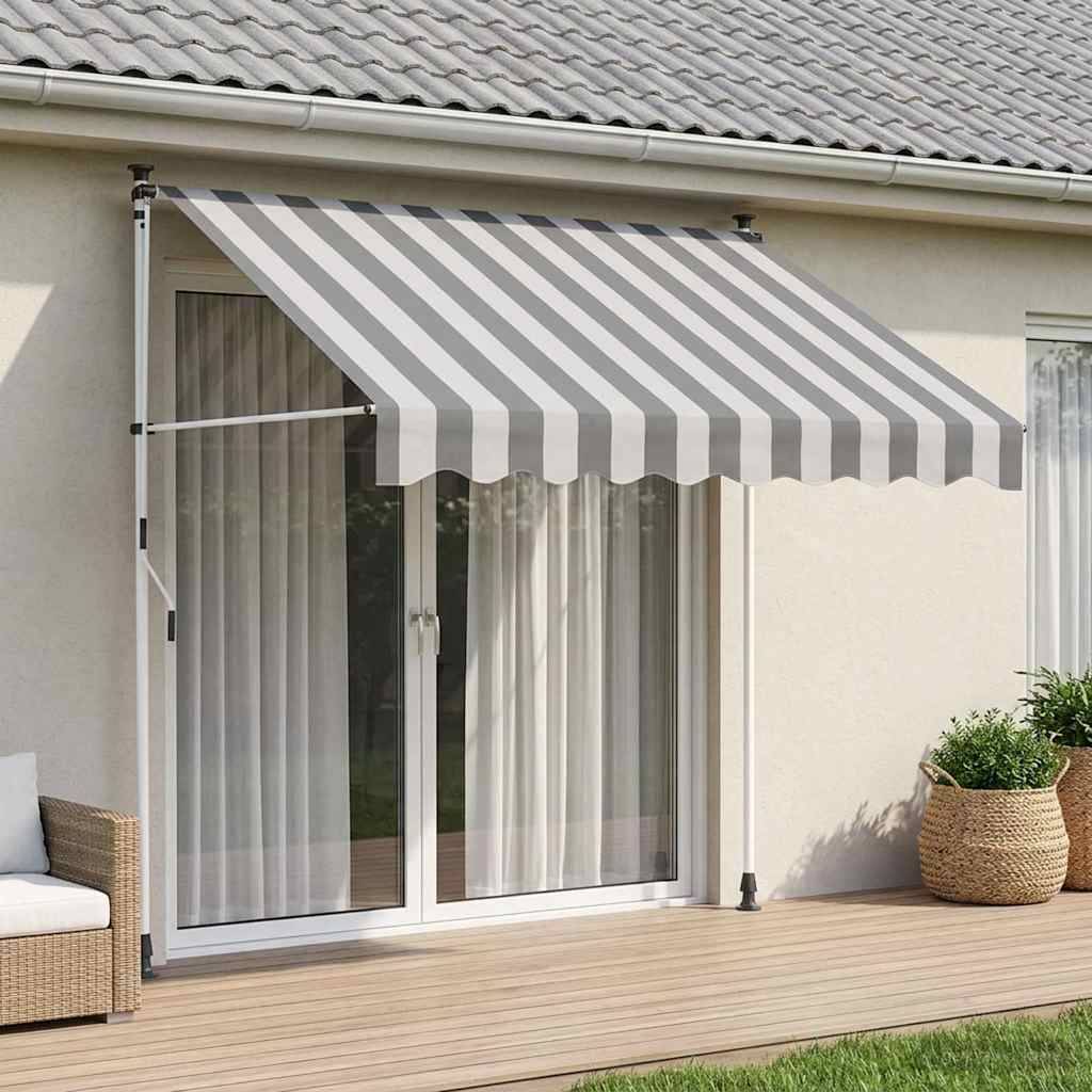 PANGIVO - Auvent rétractable polyester anthracite et blanc 300 cm - PANGIVO - Image 1