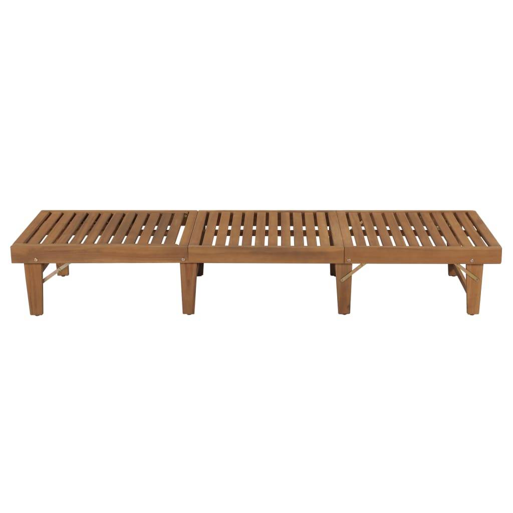 PANGIVO - Chaise longue pliable en bois d'acacia avec coussin beige 200 x 61 x 30/86 cm - PANGIVO - Image 3