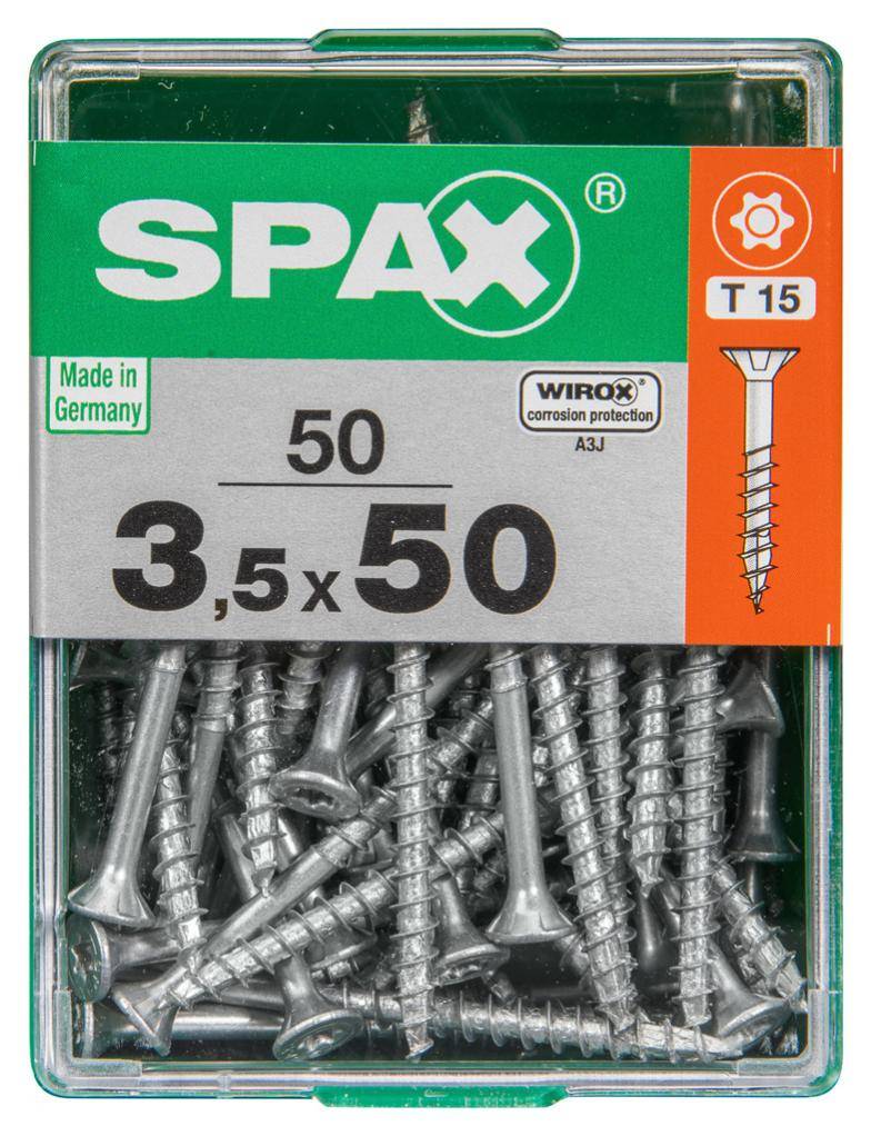 Spax - Lot de 50 vis acier tête autofraisée plate SPAX, Diam.3.5 mm x L.50 mm - Image 3