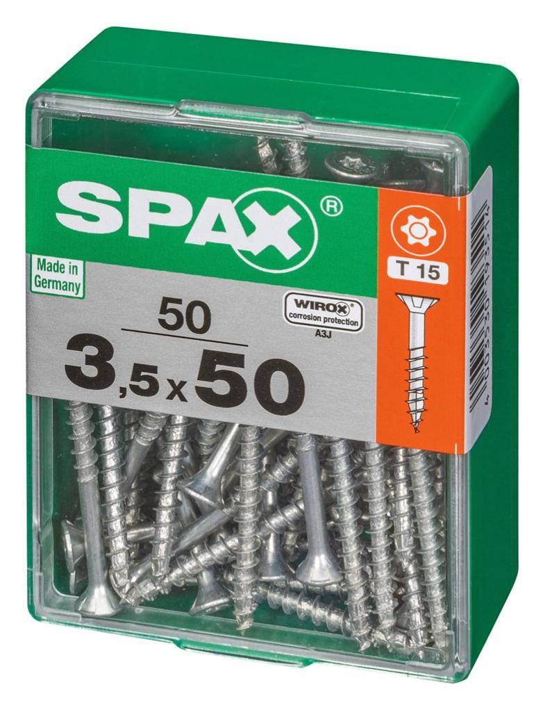 Spax - Lot de 50 vis acier tête autofraisée plate SPAX, Diam.3.5 mm x L.50 mm - Image 4