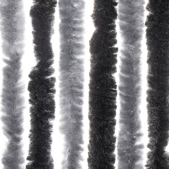 Rideau anti-mouches, Panneau de rideau gris et noir 56x185 cm chenille - Image 6