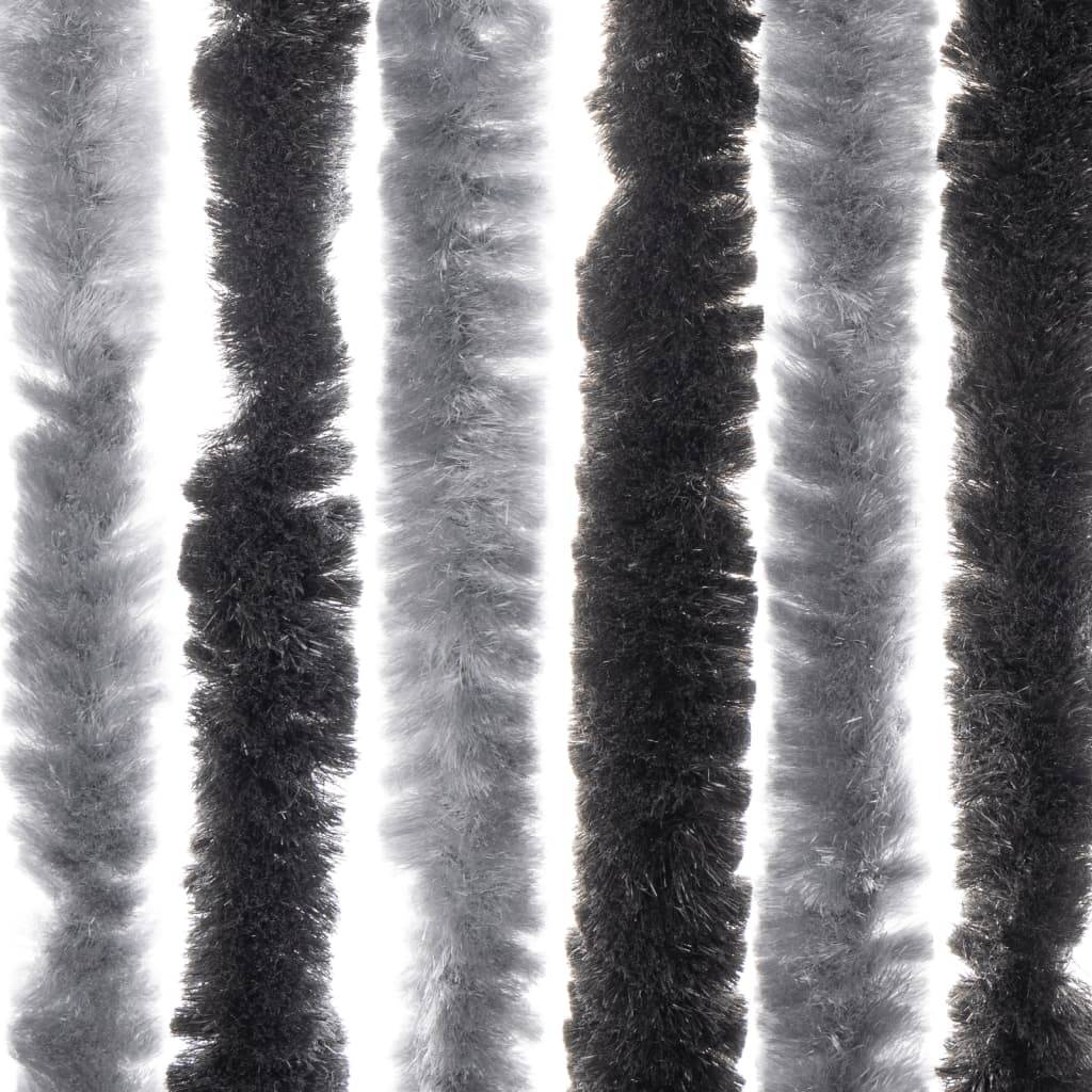 Rideau anti-mouches, Panneau de rideau gris et noir 56x185 cm chenille - Image 6