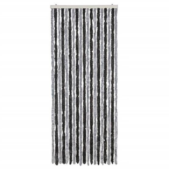 Rideau anti-mouches, Panneau de rideau gris et noir 56x185 cm chenille - Image 3