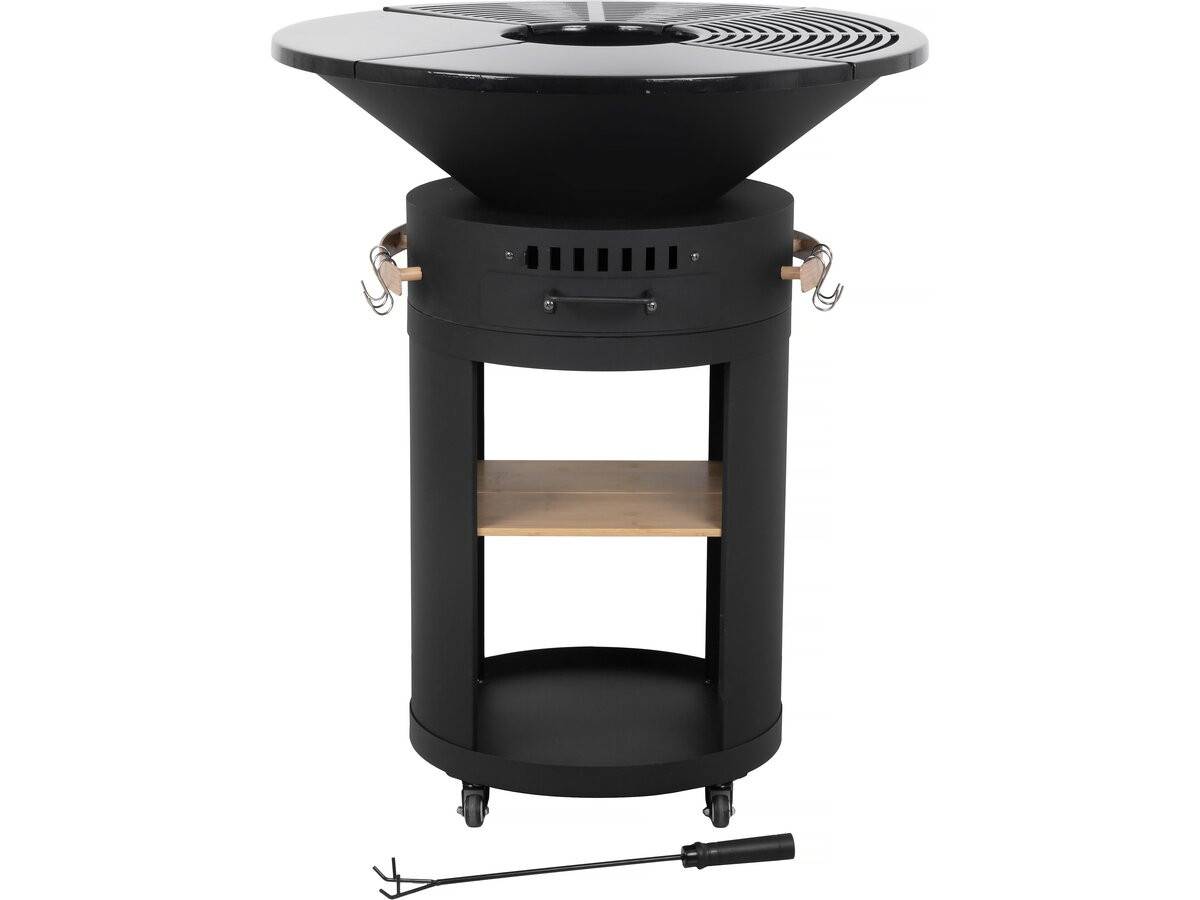 Barbecue Plancha Brasero à Charbon Et Bois "cesar Premium" - ø 81 Cm - Noir -habitat Et Jardin - Image 1